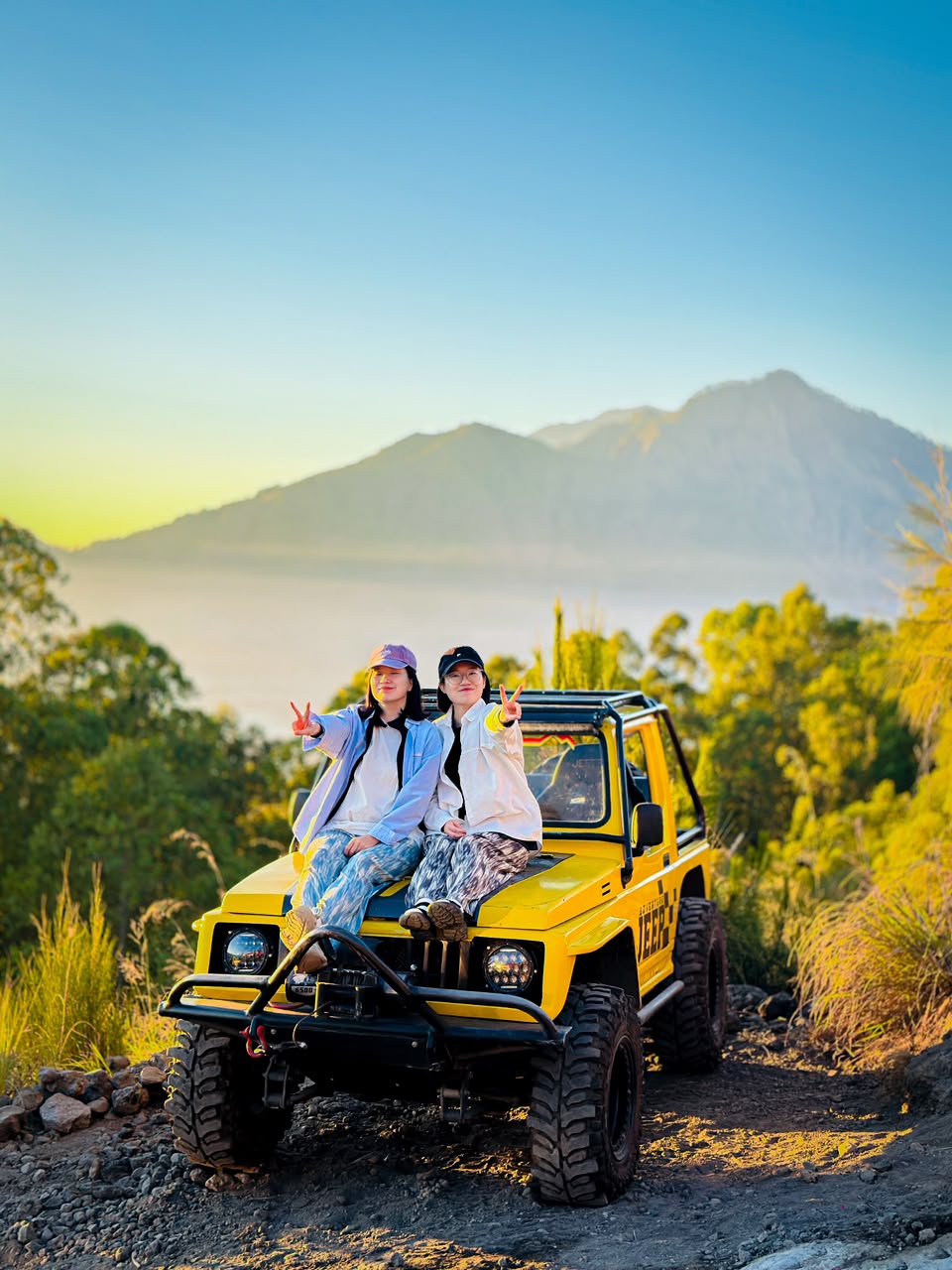 Spectacular sunrise view at Mount Batur